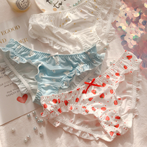 Japanese girl underwear ladies wooden ear hip shorts milk silk low waist strawberry fat cartoon womens underwear