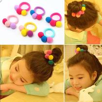 Children hair jewelry Korean felt ball cute Hairband floral headdress girl baby headgear rubber band Little girl head rope