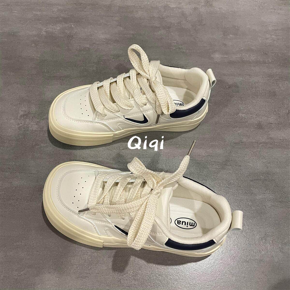 Seven-seven main people shoes women's square headboard shoes 2023 fall original small crowddesign sneakers small white shoes women-Taobao