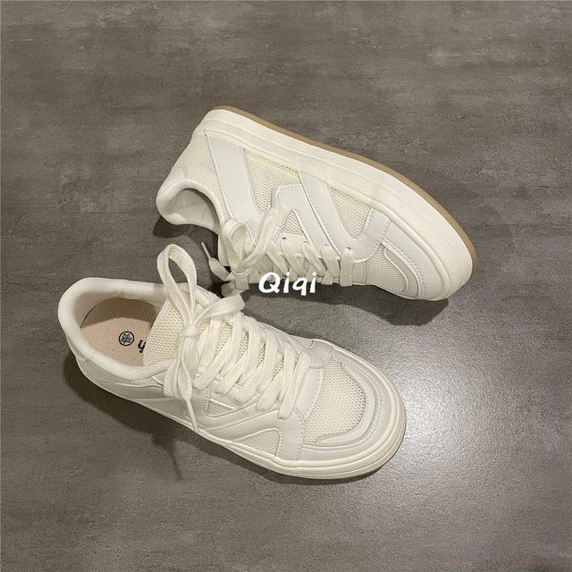 Qiqi master sneakers ເກີບຜ້າໃບສີຂາວທີ່ນິຍົມຂອງແມ່ຍິງ summer ບາງ breathable ຕາຫນ່າງເກີບສີຂາວຂອງແມ່ຍິງອະເນກປະສົງ