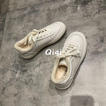 Seven-seven main peoples small white shoes female plus suede 2021 Winter new cotton shoes womens warm board shoes women ins tide 100 hitch