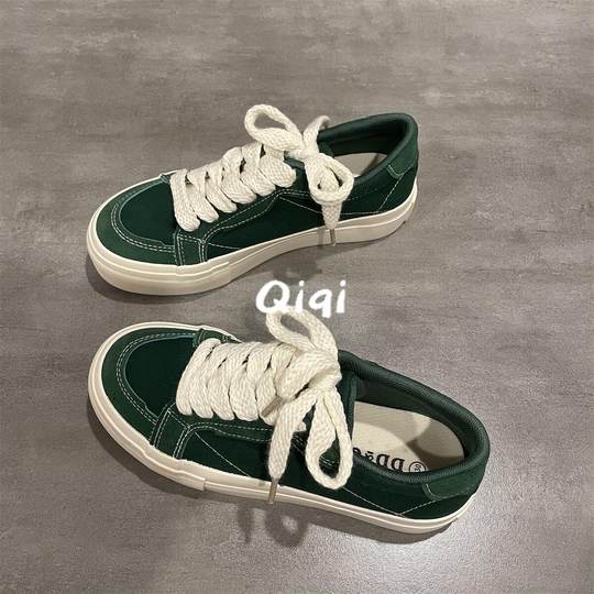 Qiqi master's big red canvas shoes women's 2023 summer new shoes women's breathable half drag niche sneakers