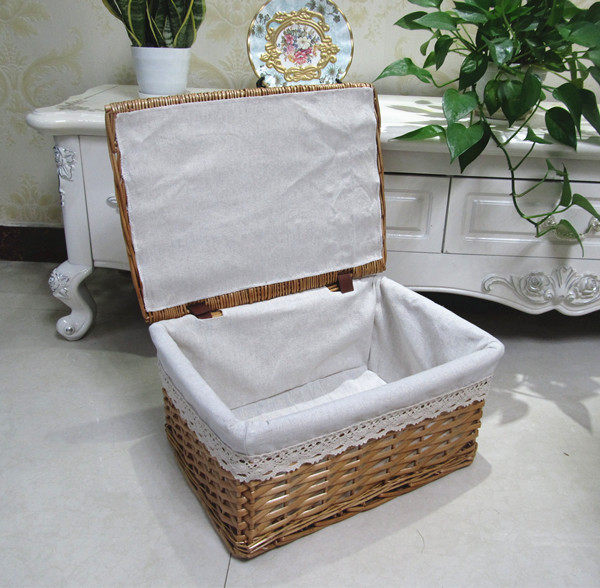 Rattan new box Toy storage box Snack basket with lid Woven box Sundries finishing box Storage basket