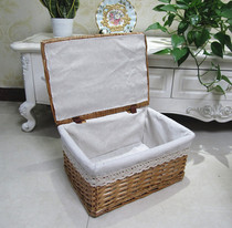 Rattans new box toy containing box snacking basket with lid woven box debris finishing box storage basket