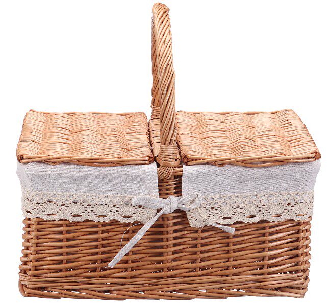 New picnic basket storage basket woven basket flower basket gift basket rattan basket snack basket fruit basket portable vegetable basket