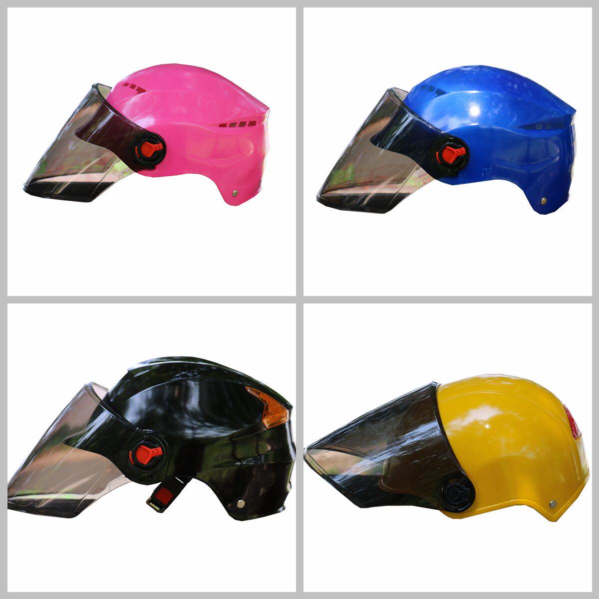 Electric car safety helmet Grey male and female style Seasons Universal Winter Warm Half Armor Safety Helmet Locomotive