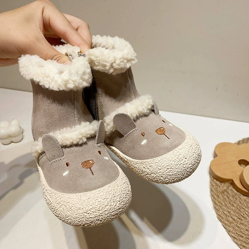 Милые утепленные сапоги подходит для мужчин и женщин для девочек, в корейском стиле, средней длины