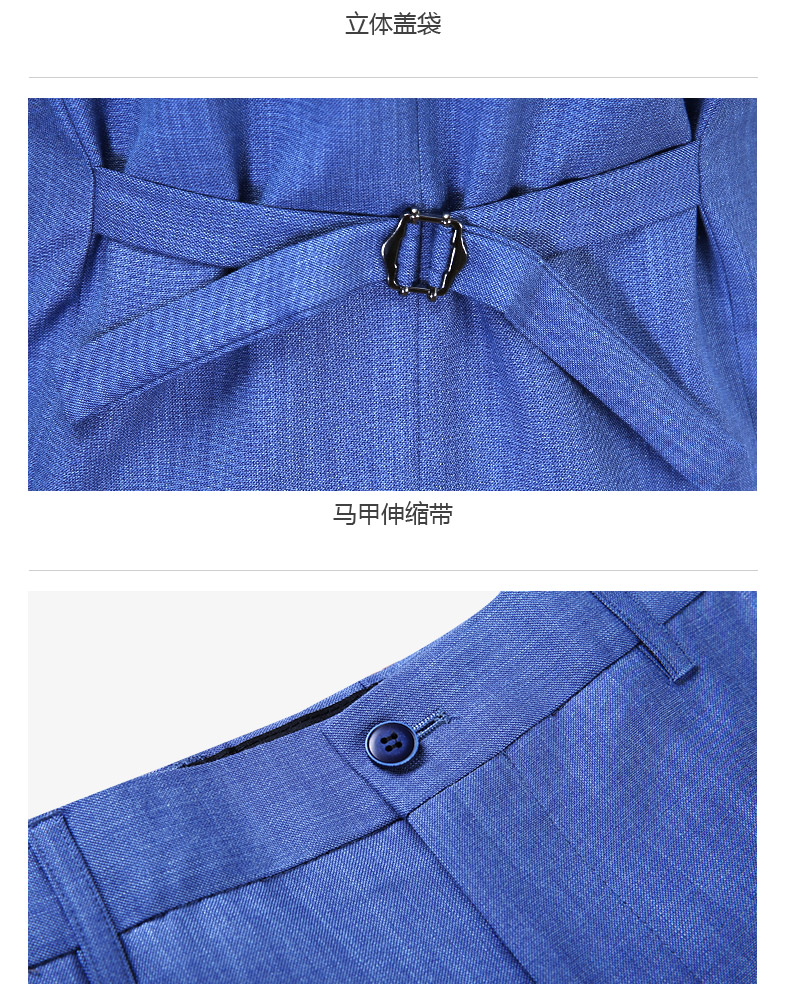 2019 bộ đồ mới phù hợp với nam màu xanh cotton và vải lanh phù hợp với bộ đồ cưới - Suit phù hợp vest nam