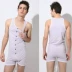 Superbody eo thấp cotton nam những người đàn ông quần áo một mảnh vest thể dục nội y ren liền thân 1 mảnh quyến rũ Một mảnh