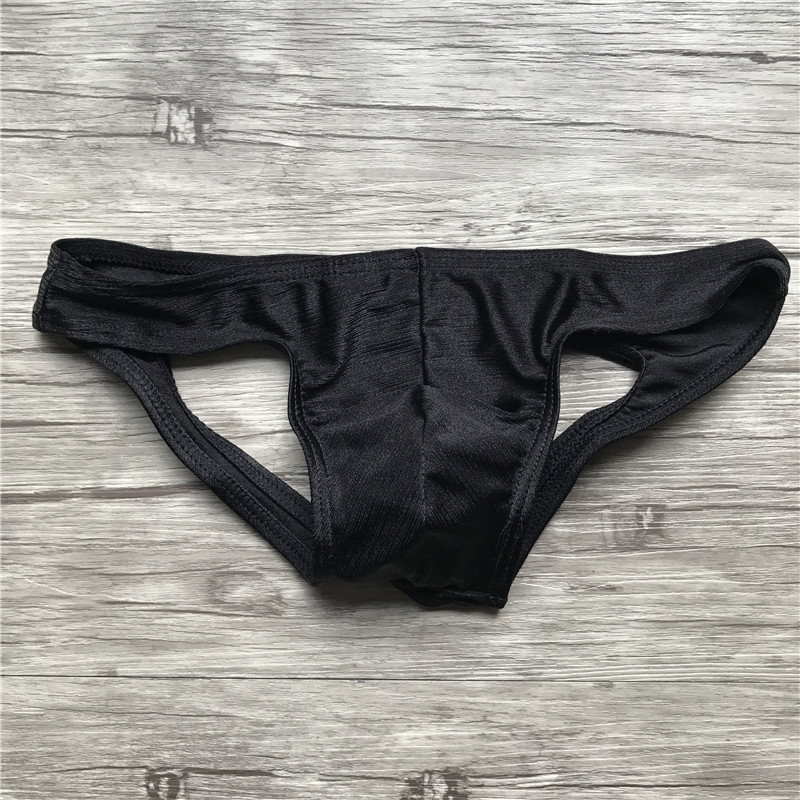 WOXUAN brushed men thong bị rò rỉ hip thanh niên U lồi pocket eo thấp đồ lót sexy men đôi D quần