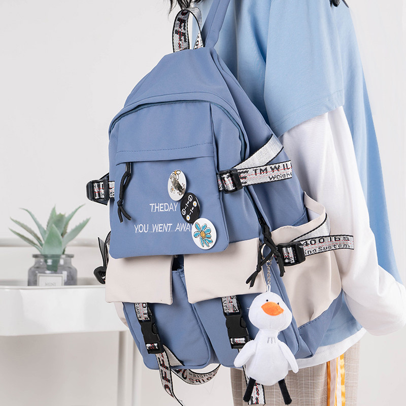 Schoolbag female student large capacity high school junior high school student niche tooling all-match trendy backpack backpack male ins hit color