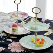 Yihong bone porcelain export foreign trade ceramic tableware British style Miranda Polka double cake pan afternoon tea