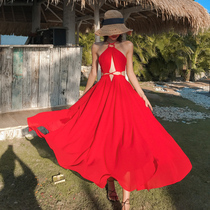 Xishuangbanna Desert ins Super fire dress Super fairy Sanya seaside photo tourism resort beach dress female summer