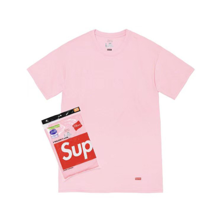 Supreme Hanes Boxer logo basic cotton short sleeves comfortable and breathable