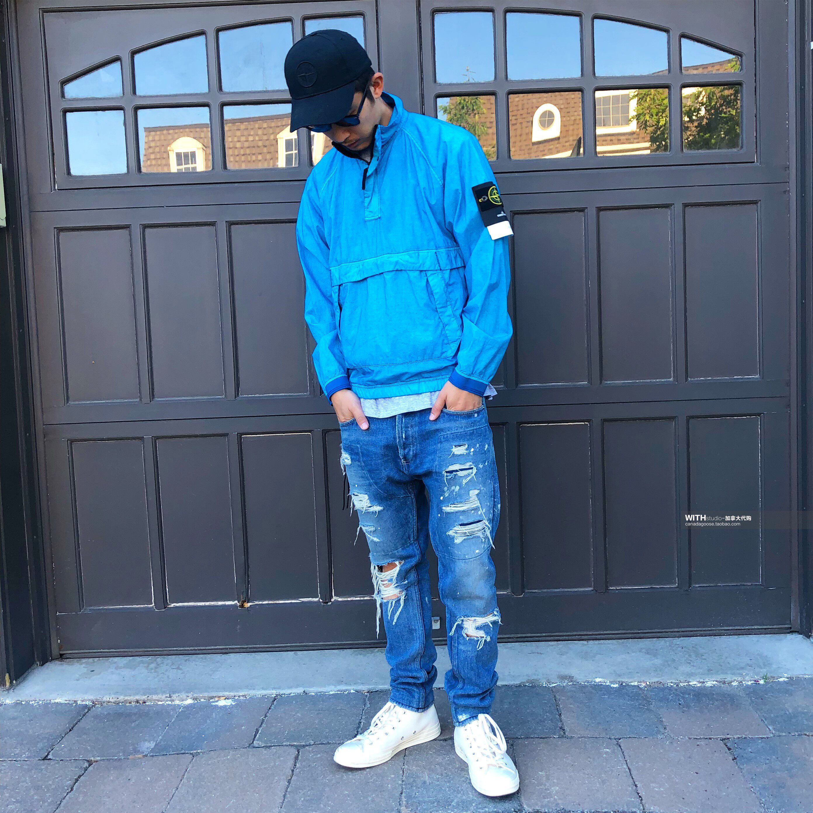 10% off Canadian Stone Island Resin Poplin Anorak men's jacket coat