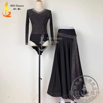 2021B H modern dance dress ballroom dance new set full Star Top Flash diamond belt tailor-made