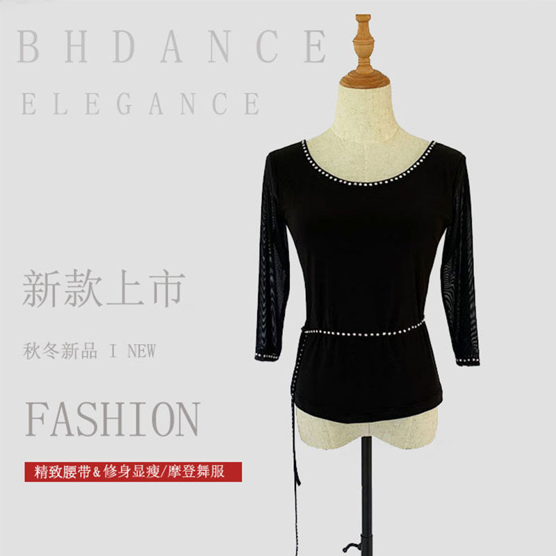 BH modern dance top autumn and winter new dance Latin dance clothing social dance adult female national standard dance long-sleeved top