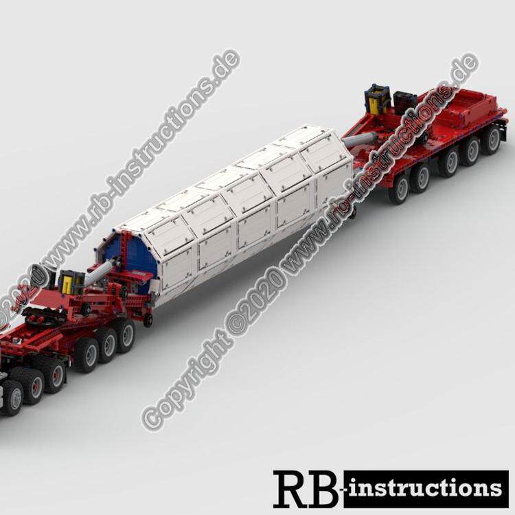 MOC-56219 超长运输板车电子图纸拼插积木3671片静态版