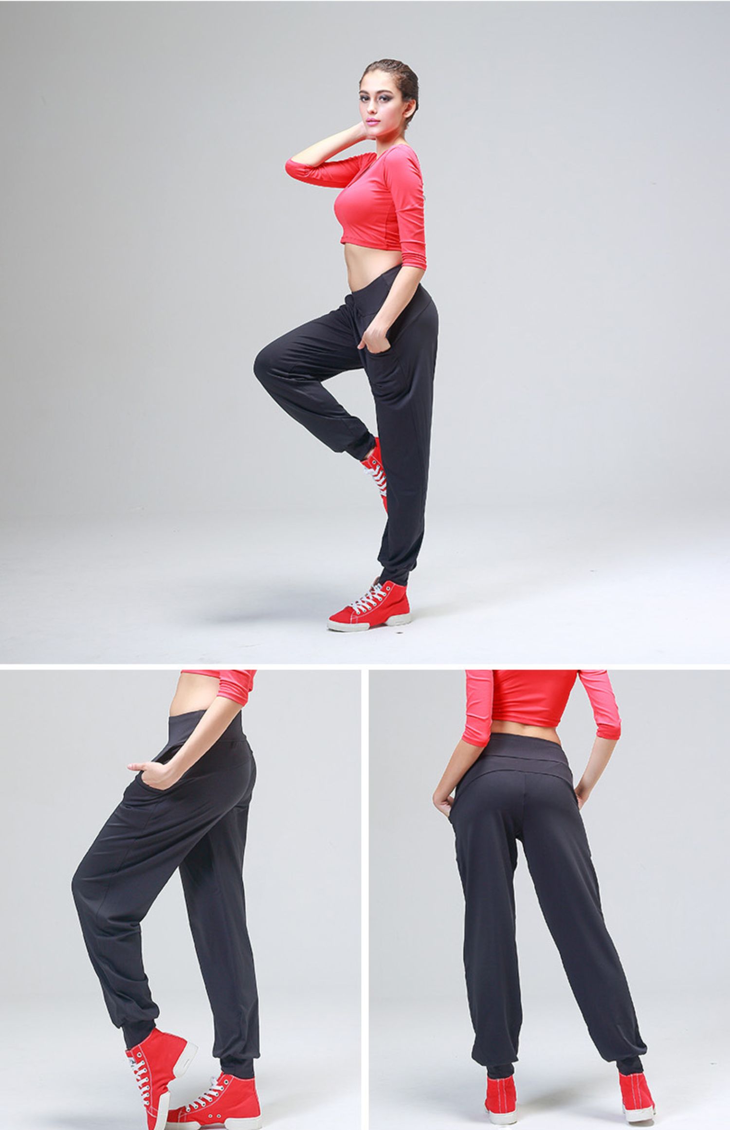 CONNY tập yoga quần nữ nhảy cà rốt quần lỏng lẻo quần thể hình quần phụ nữ mặc quần thể thao chạy - Khiêu vũ / Thể dục nhịp điệu / Thể dục dụng cụ trang phục cổ vũ