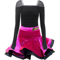 CONNY autumn and winter Latin clothing girls performance skirt dance clothing fishbone training skirt suit