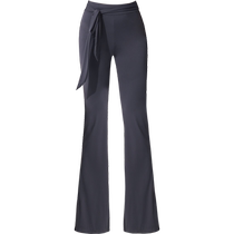 Connie danse pantalon pratique avec une légère corne corne longue pantalon fille de danse latine yoga noir médium-waist