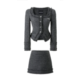 Оригинальный приталенный корсет, куртка, юбка, комплект, квадратный вырез