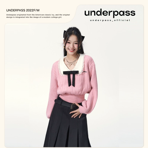 Оригинальная дизайнерская ретро кукла с бантиком, трикотажный свитер, кукольный воротник