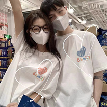 disoo is not the same couple dress cotton short sleeve t-shirt summer 2023 new trend collar loose printing