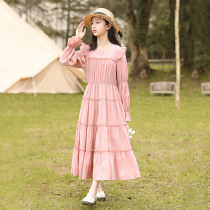 Female big child dress spring and autumn 2021 new girls autumn dress long sleeve foreign style children princess dress girl long skirt