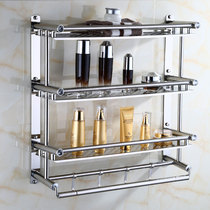 Bathroom towel rack Stainless steel 304 bathroom set hardware pendant to put clothes 2 double-layer perforated bathroom storage