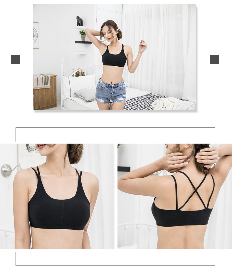 Cô gái không có vành chống ánh sáng học sinh sling quấn ngực kiểu áo ngực không có dấu vết băng lụa đồ lót nữ mỏng áo 2 dây