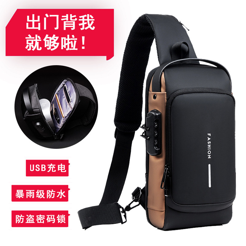 2022 New Men's Bag Bag Backpack Backpack Single Shoulder Slipper Backpack Locomotive Bag Bag Bag Bag