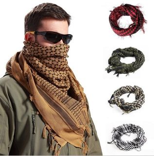 Windproof thick pure cotton military Arabian square scarf