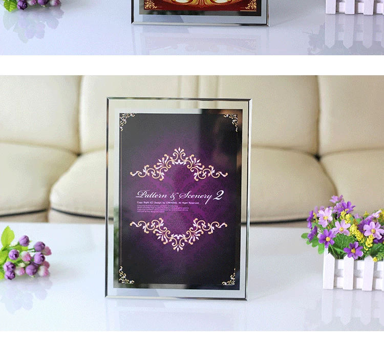 Ủy quyền danh dự A4 Hộp chứng chỉ A5 Crystal Glass 8 10 Small 12 inch Photo Frame Platter Medal Hiển thị tường kính đổi màu