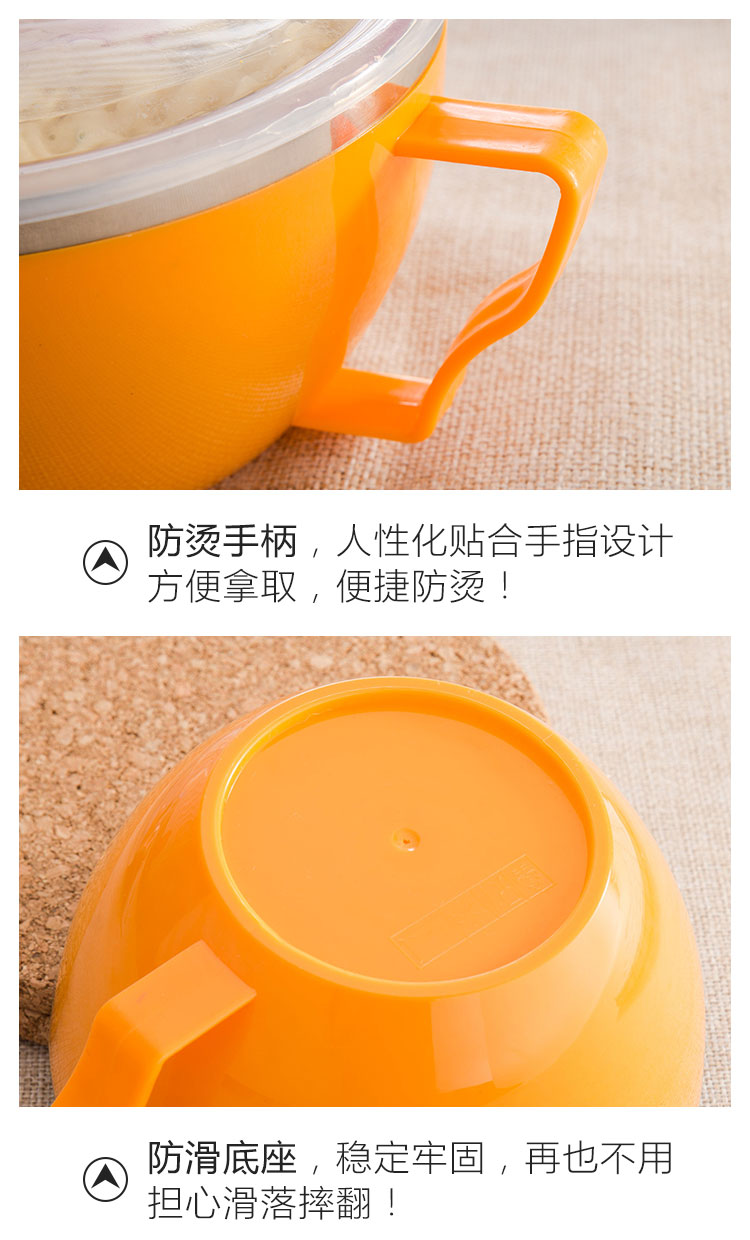 Bát mì ăn liền bằng thép không gỉ có nắp lớn học sinh cách nhiệt bát mì ăn liền kiểu Nhật Bản mì ăn liền bát súp hộp cơm trưa hộp cơm trưa - Hộp cơm điện sưởi ấm hộp cơm hâm nóng lock&lock