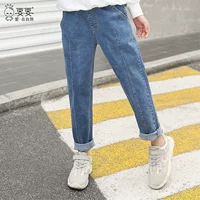 Quần jeans bé gái 2019 mới xuân hè thu đông trẻ em phiên bản Hàn Quốc của quần cà rốt Quần cũ bé gái quần Harlan 12 tuổi - Quần jean quần áo trẻ con