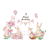 Ins Wind Pink Bunny Babies Flanchment Flunchment Полный ежемесячный линей