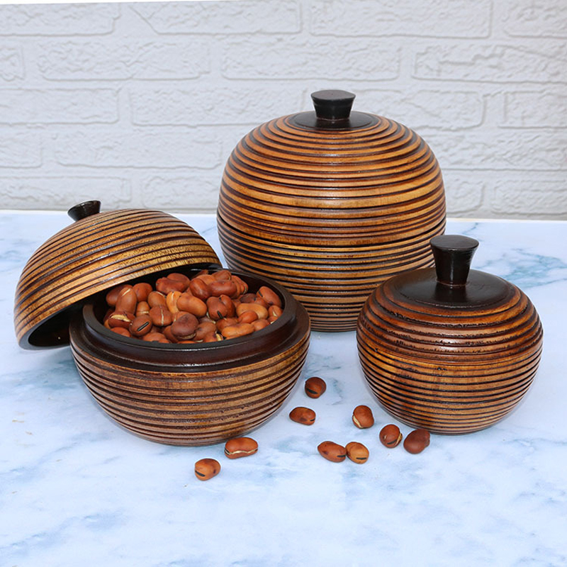 Thailand wooden storage box Southeast Asia solid wood tea pot Desktop with lid storage box Jewelry box Key storage box