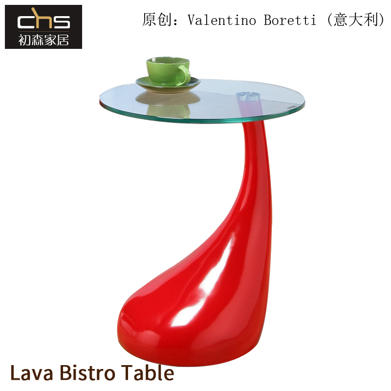 Chusen furniture small raindrop tea table simple modern tempered glass round small tea table side a few short phones