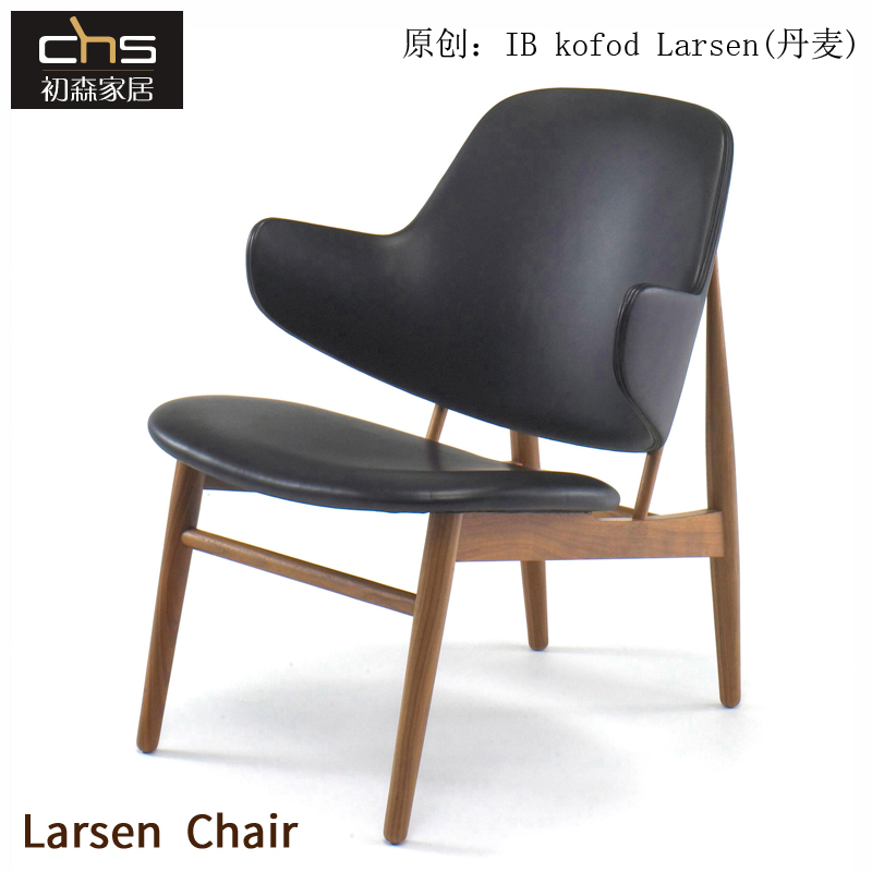 Chusen furniture Larsen Chair Larsen leisure chair Nordic designer simple solid wood fabric sofa chair