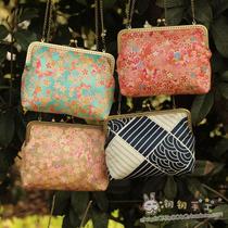 DIY fabric 18cm wind square mouth gold handmade bag DIY material bag can hold mobile phone semi-finished products