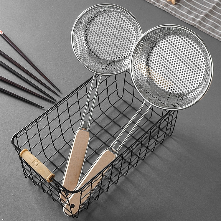 Thickened Stainless Steel Wicker Hedges Domestic Mixed Noodles Bailing Dumplings Water Dumplings Filter Screen Large Number Kitchen Fried Drain Mesh Sieves