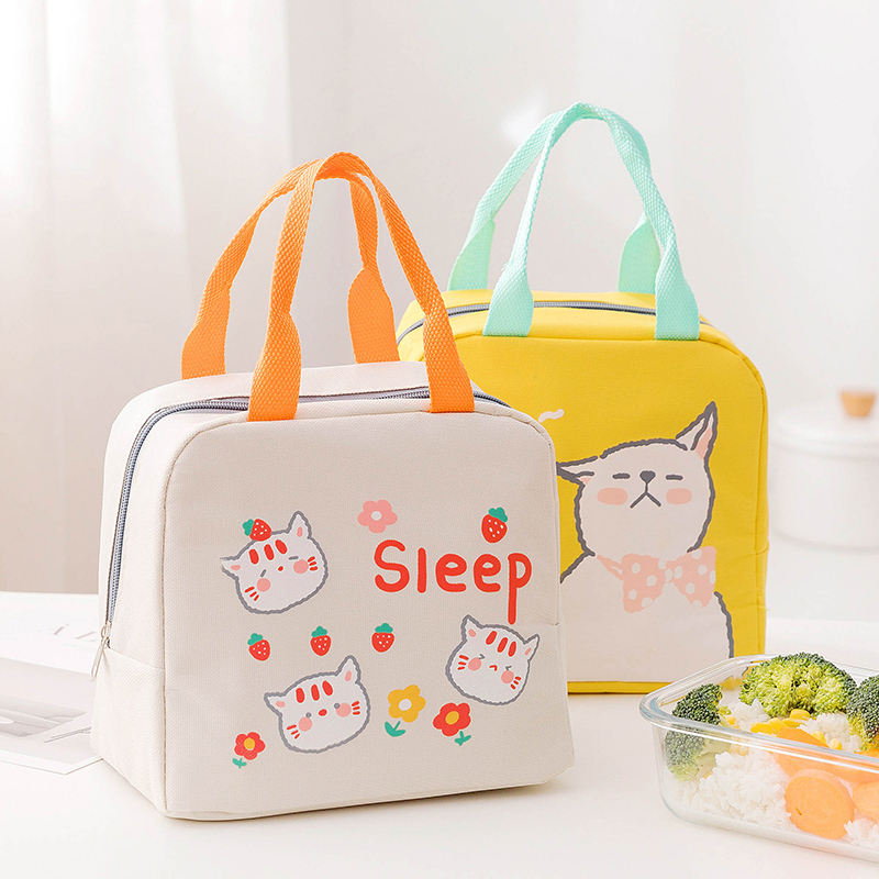 Lunch Box Handbag with Dining Pocket Lunch Bag Aluminum Foil Student Work Class Large Capacity Insulation Bag Fashion Clothing Bag-Taobao