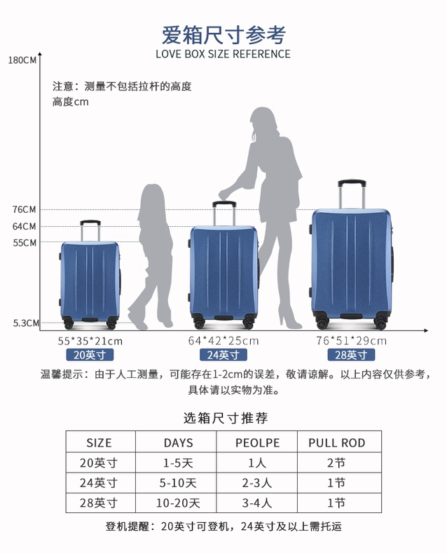 Uso mới chải chống va chạm xe đẩy trường hợp nữ 20 24 inch nữ vali học sinh nam khung nội trú vali 28 inch