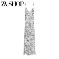 25 new summer women's sexy suspender sleeveless V-neck backless polka dot long skirt midi dress 5039226