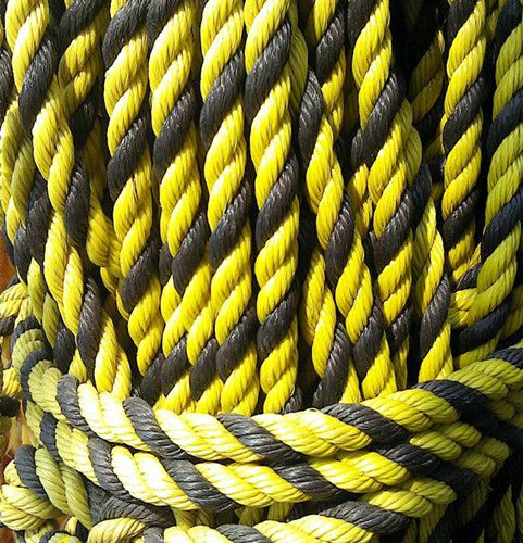 IMPA211360 Tiger Rope Tiger Spotted Black Yellow Bicolor Border Warning Rope 8mm-20mm Three strands of flower rope