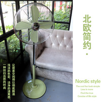 Home Ground Fan Metal Iron Fan Retro Fresh Style Living Room Strong Wind American Electric Fan Ecstasy