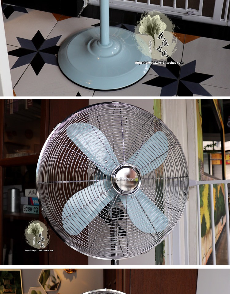 quạt hơi nước nguyễn kim Quạt sàn kim loại retro quạt điện công nghiệp Mỹ lắc đầu dọc phong cách tươi văn phòng phòng khách quạt cơ - Quạt điện quạt điều hòa hãng nào tốt