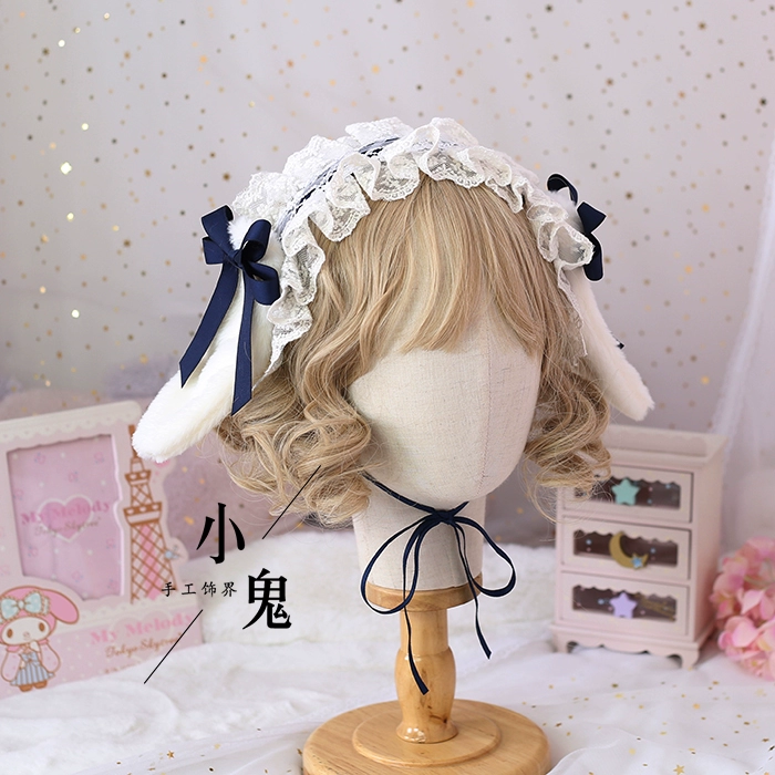 Cosplay&ware Handmade Plush Lop Ear Detachable Hair Band Soft Girl Kawaii Bunny Lolita Lace Bowknot Headwear Kc Accessories -Zentai shop online O1CN01YYnCLP1ggMYrbe5gX !!475114171.jpg