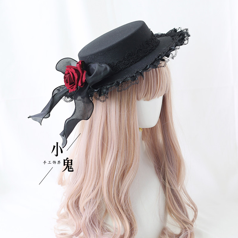 花嫁裝lolita頭飾扁帽百搭復古洛麗塔小禮帽子黑色白色優雅花嫁芙拉小姐 Yahoo奇摩拍賣